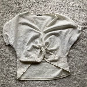 Front Twist White Blouse from Zara